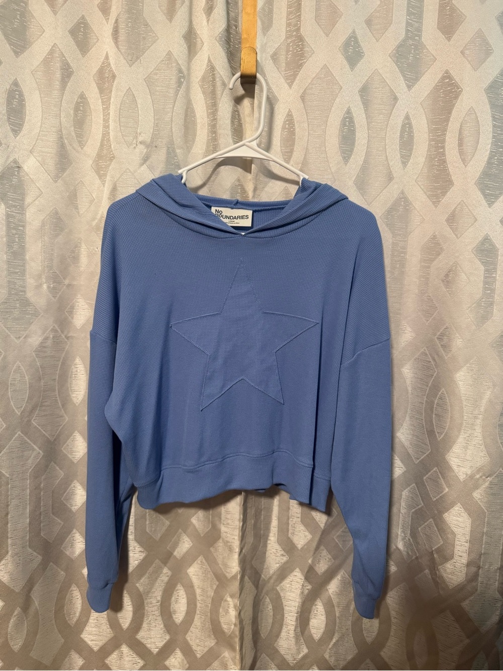 No Boundaries Star Hooded Cropped Sweater